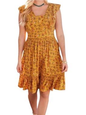 Matilda Jade floral ruffle midi